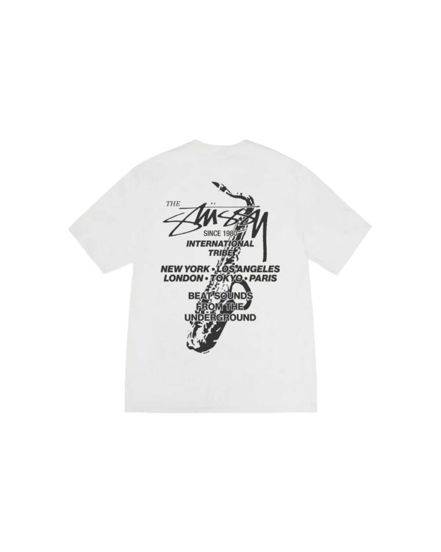 Stussy White Beat Sounds tee